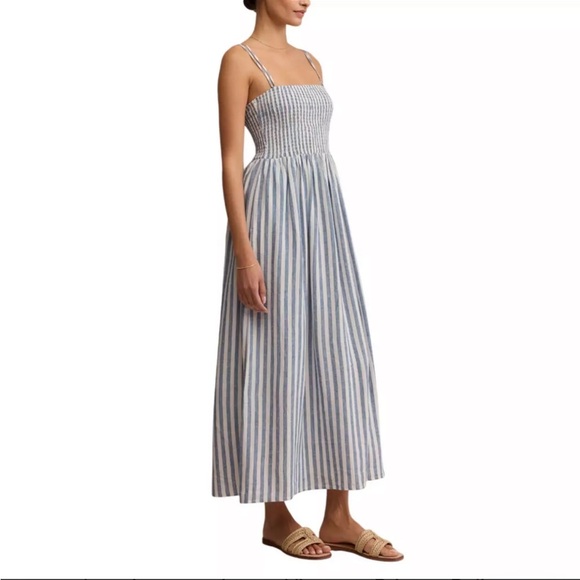 Striped Blue and White Maxi Dress - Picture 3 of 7